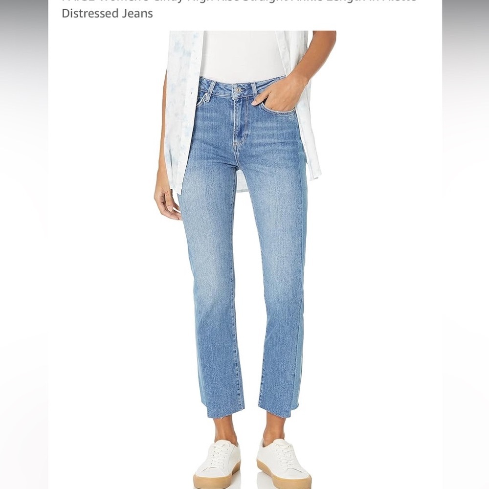 NWT- PAIGE Women's Cindy High Rise Straight Ankle jean in Alette-28